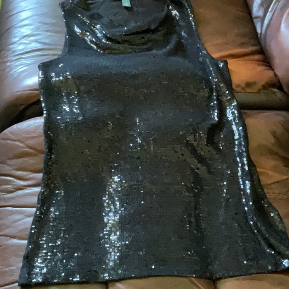 Black Blingy Sleeveless Tank / Shirt Lauren S